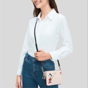 Kate Spade Mickey Mouse Crossbody Bag - Cream and Black